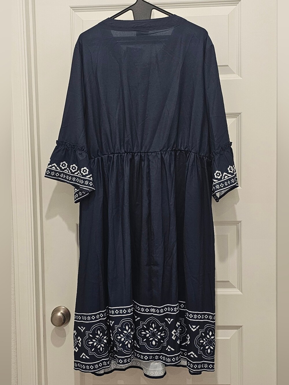 NWT BloomChic Plus Size 18/20 (2X) Navy Blue Embroidered Boho Midi Dress - Picture 7 of 8